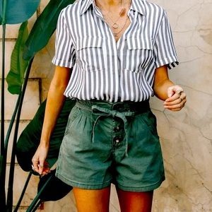 Bohme Striped Button Up Blouse